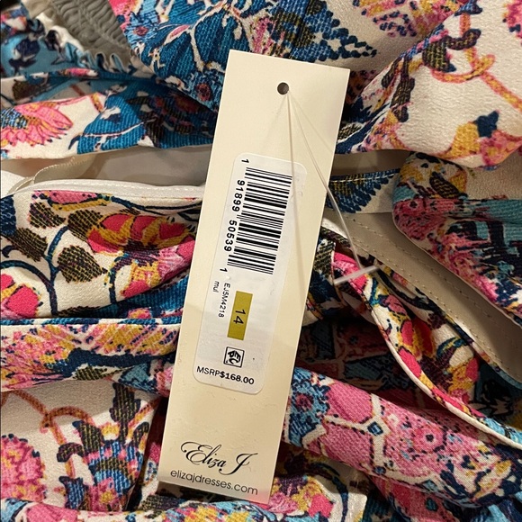 Eliza J Mixed Print Floral Tiered Maxi Dress Size 14, NWT - Picture 4 of 16